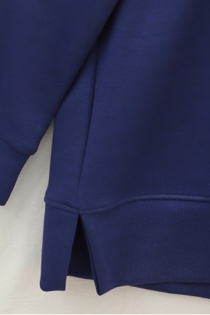Round Neck Çimalı Oyşo Two-Piece Set -Navy blue
