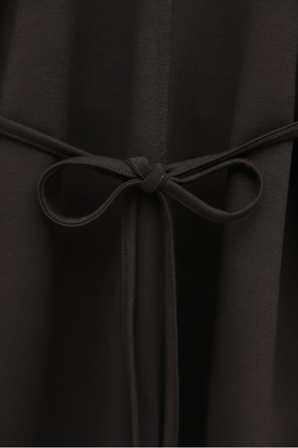 Oysho Set with Slit, Drawstring Waist, and Foldable Sleeves -Dark Coffee