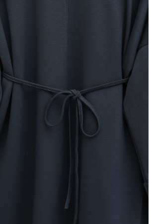 Yırtmaçlı Beli Bağcıklı Kolu Katlamalı Pantolonlu Oyşo Takım  -Füme