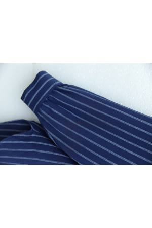 Çizgili Yırtmaçlı Salaş Linda Gömlek -Laci