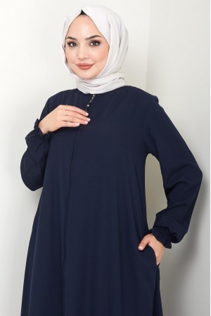 Büyük Beden Mevlana Ferace Lacivert HM02153