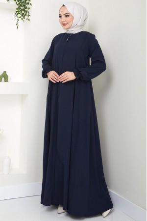 Büyük Beden Mevlana Ferace Lacivert HM02153