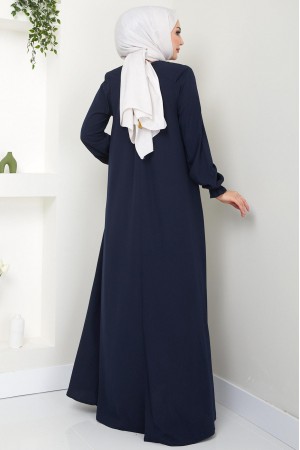 Büyük Beden Mevlana Ferace Lacivert HM02153