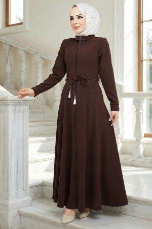 Pleated Mevlana Ferace Dark Brown HM2057
