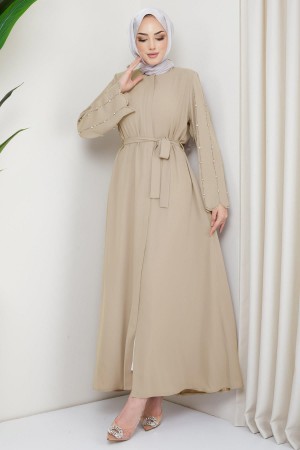 Kolu Taşlı Gizli Patlı Ferace Bej HM2152