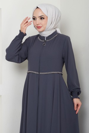 Nakışlı Mevlana Ferace Antrasit HM2359