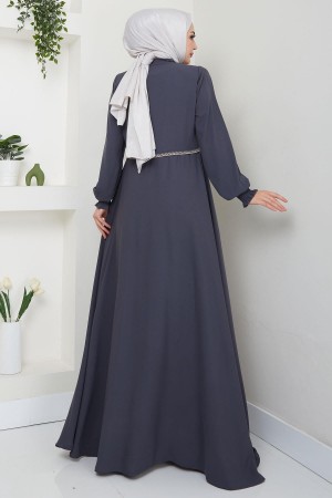 Nakışlı Mevlana Ferace Antrasit HM2359