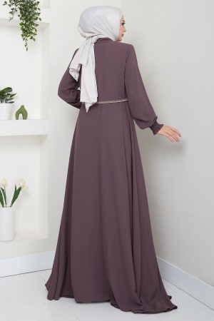 Nakışlı Mevlana Ferace Açık Kahverengi HM2359