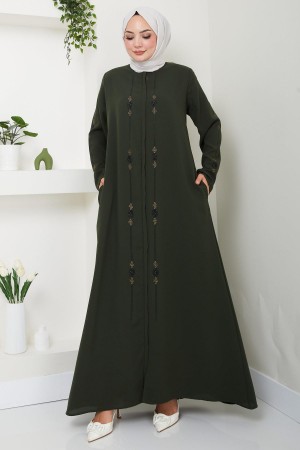 Simge Taşlı Ferace Haki HM2480