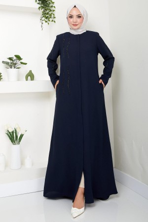 Sevgi Taşlı Ferace Navy Blue HM2481