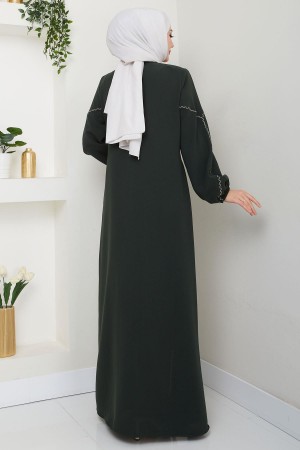 Kolları Nakışlı Ferace Haki HM2721