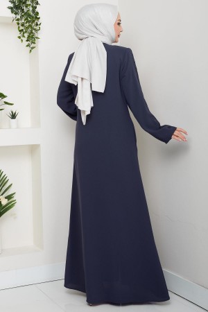 Zikzak Taşlı Ferace Füme HM2848