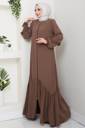 Kolu Volanlı Ferace Kahverengi HM2862