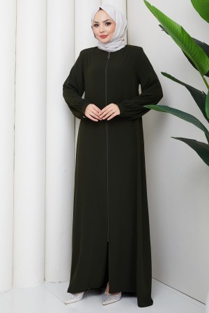 Arkası Piliseli Ferace Haki HM2906