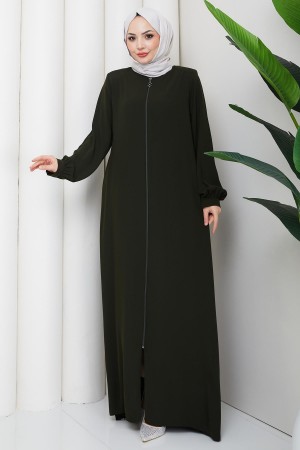 Arkası Piliseli Ferace Haki HM2906