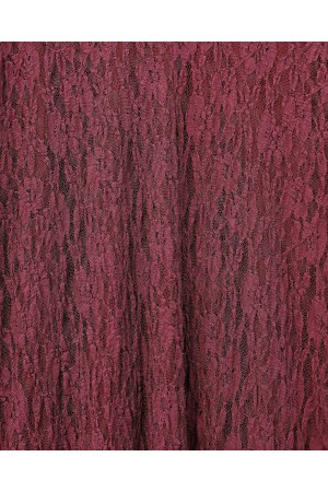 تنورة من الدانتيل الجيبور المبطن بنقوش -بوردو