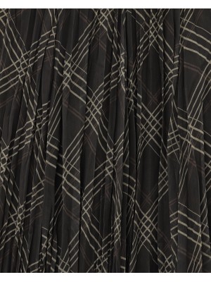 Eteği Asimetrik Kesim Astarlı Şifon Etek -Kahve