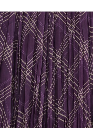 تنورة شيفون مبطنة بقصّة غير متماثلة -بنفسجي