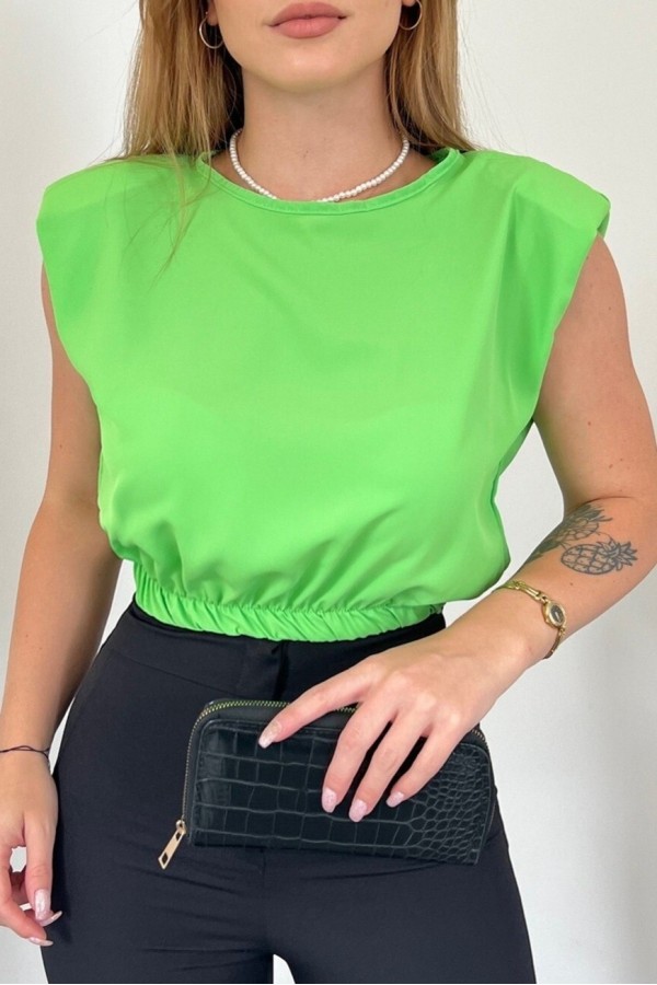 Waistband Waistband Elastic Blouse -LIGHT GREEN