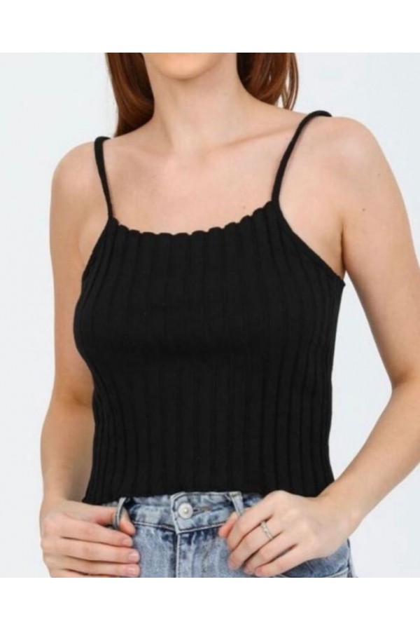 Rope Strap Corduroy Blouse -Black