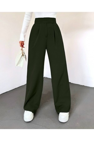 Beli Cırtlı Likralı Pantolon -Haki