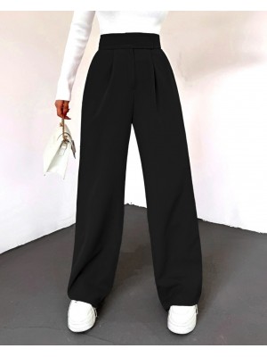 Beli Cırtlı Likralı Pantolon -Siyah