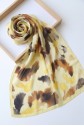 Abstract Floral Voile Shawl -Yellow
