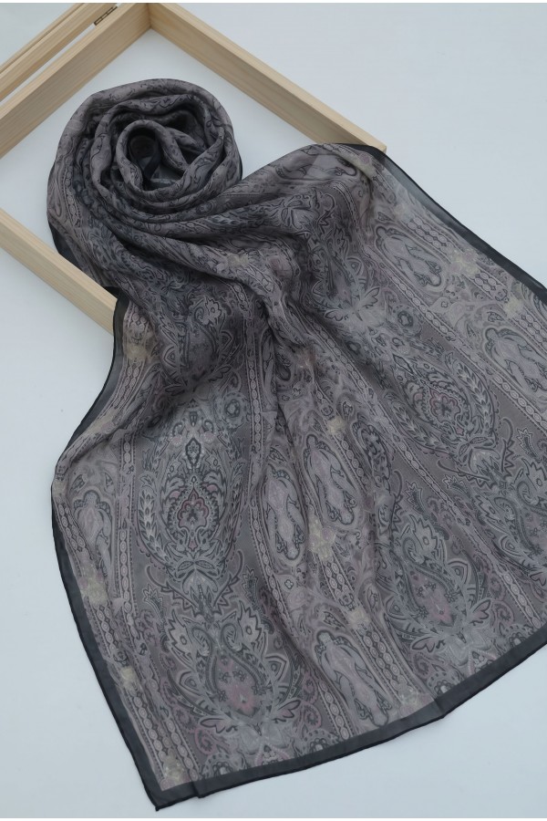 Authentic Striped Traditional Design Cotton Scarf -Light Lilac