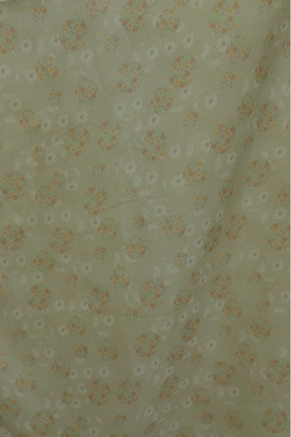 Crisp Floral Patterned Voile Scarf -Light Mink