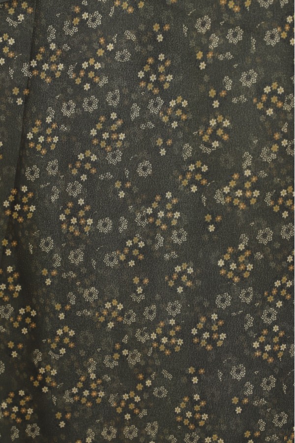 Crisp Floral Patterned Voile Scarf -Brown