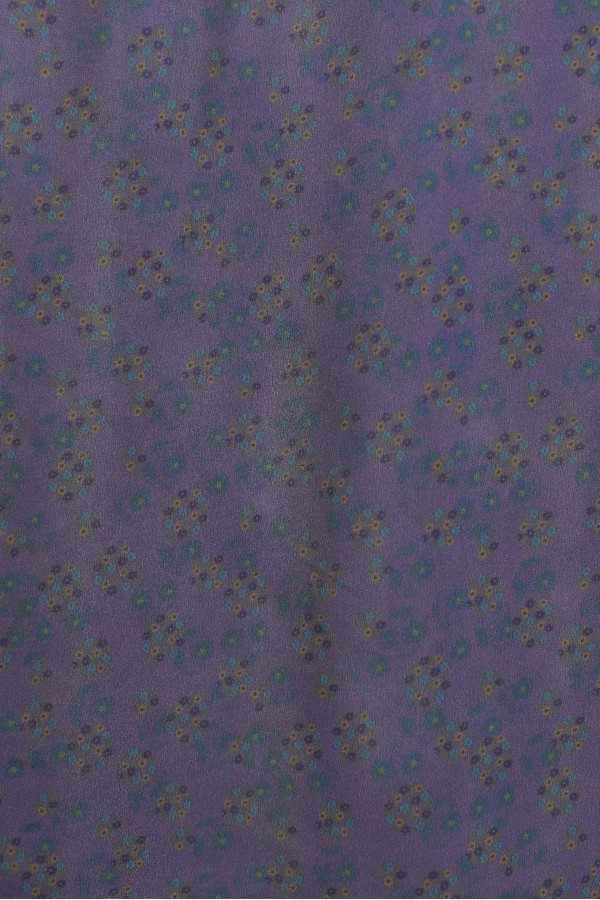Crisp Floral Patterned Voile Scarf -Dark purple