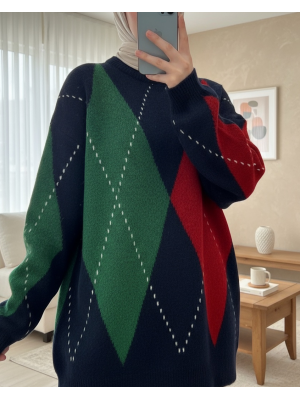 Baklava Desen Kalın Yumoş Kazak -Laci