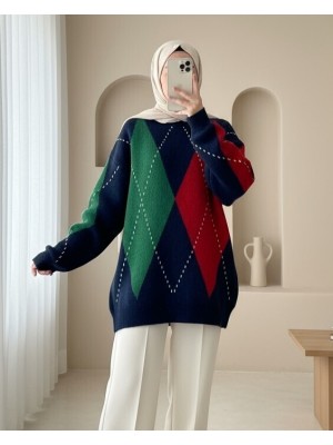 Baklava Desen Kalın Yumoş Kazak -Laci