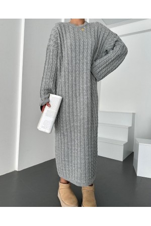 فستان تريكو للشعر -اللون الرمادي