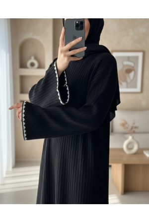 فستان طويل متماسك -أسود