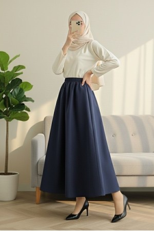 Beli Lastikli Cepli Paraşüt Etek  -Laci