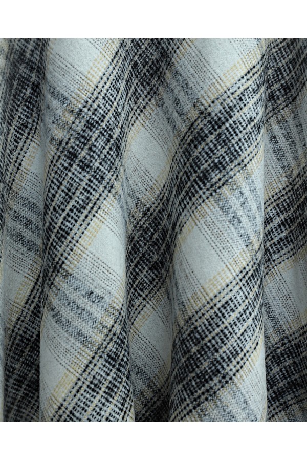 Plaid Patterned Side Zipper Cashmere A  -Cream color