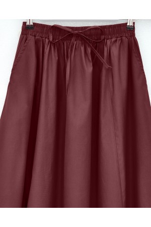 تنورة بخصر مطاطي، ورباط، وجيوب، وتفاصيل خياطة -لون الخوخ