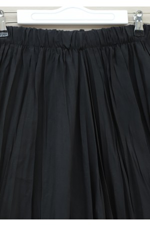 Beli Lastikli Kraş Etek -Siyah