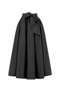 Piliseli Kemerli Paraşüt Etek -Siyah