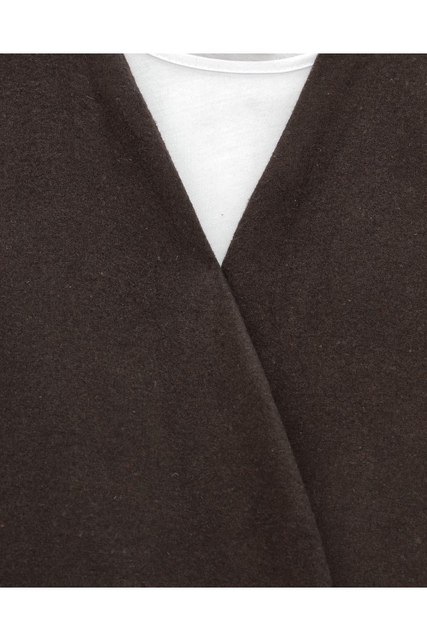 Çapraz Bağlamalı Kaşe Kimono -Kahve