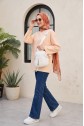 Round Neck Loose Fit Cotton Tunic -Salmon