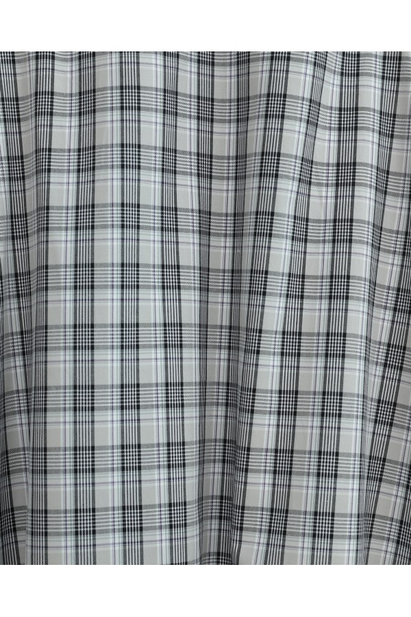 Elasticated Waist Plaid Pattern Polyviscose Skirt - Light grey