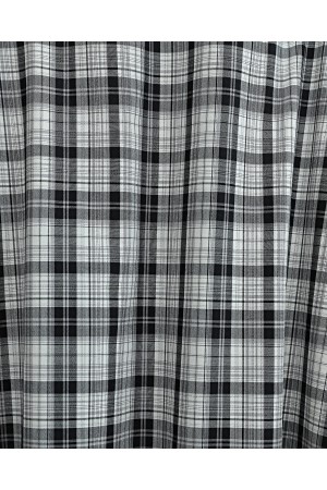 تنورة من البوليستر بنقشة مربعات وخصر مطاطي -أسود