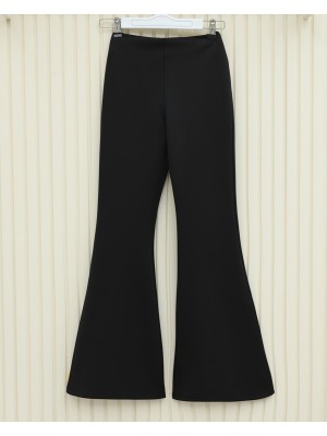 Spanish Leg Scuba Trousers -Black