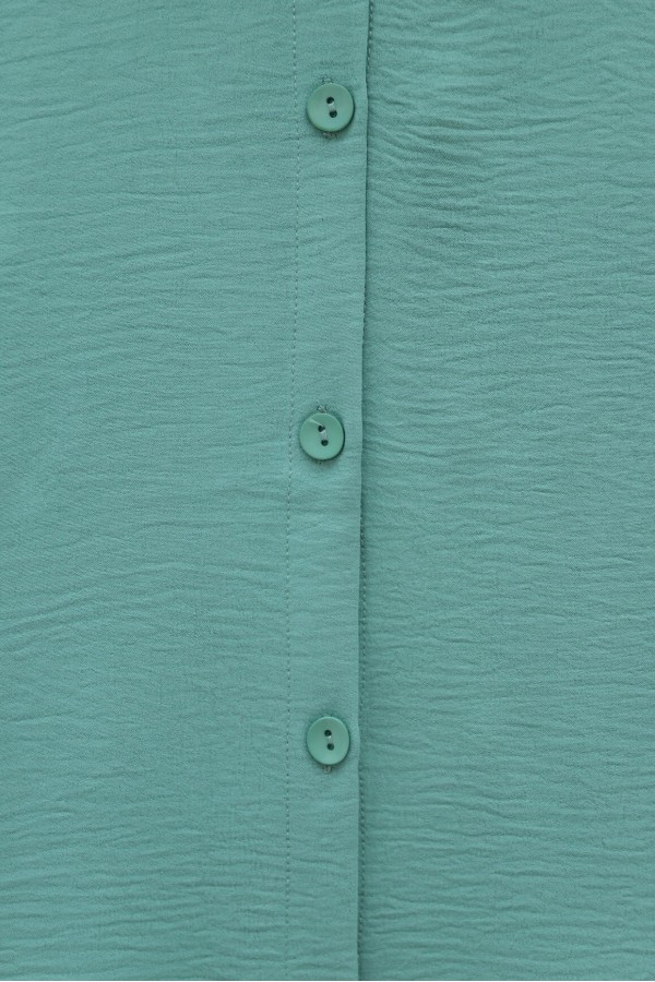 Casual Ayrobin Tunic with Stoned Frills on Sleeves -Cagla Green