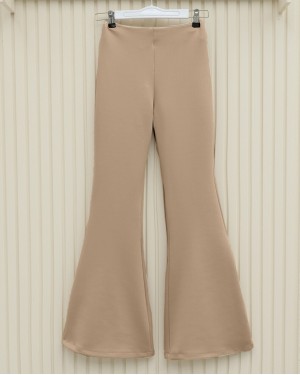 Spanish Leg Scuba Trousers   -Mink color