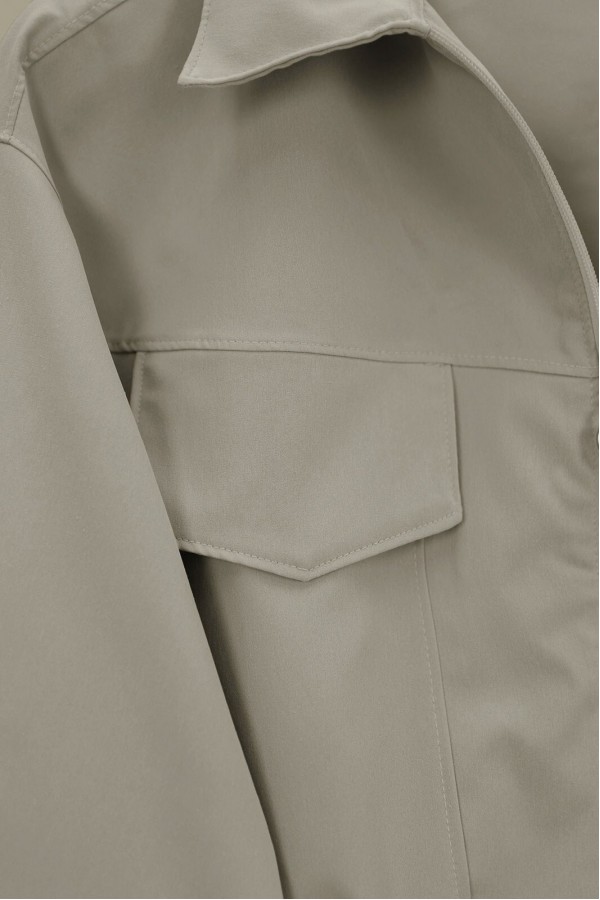 Elastic Waist Skirted Suit -Stone