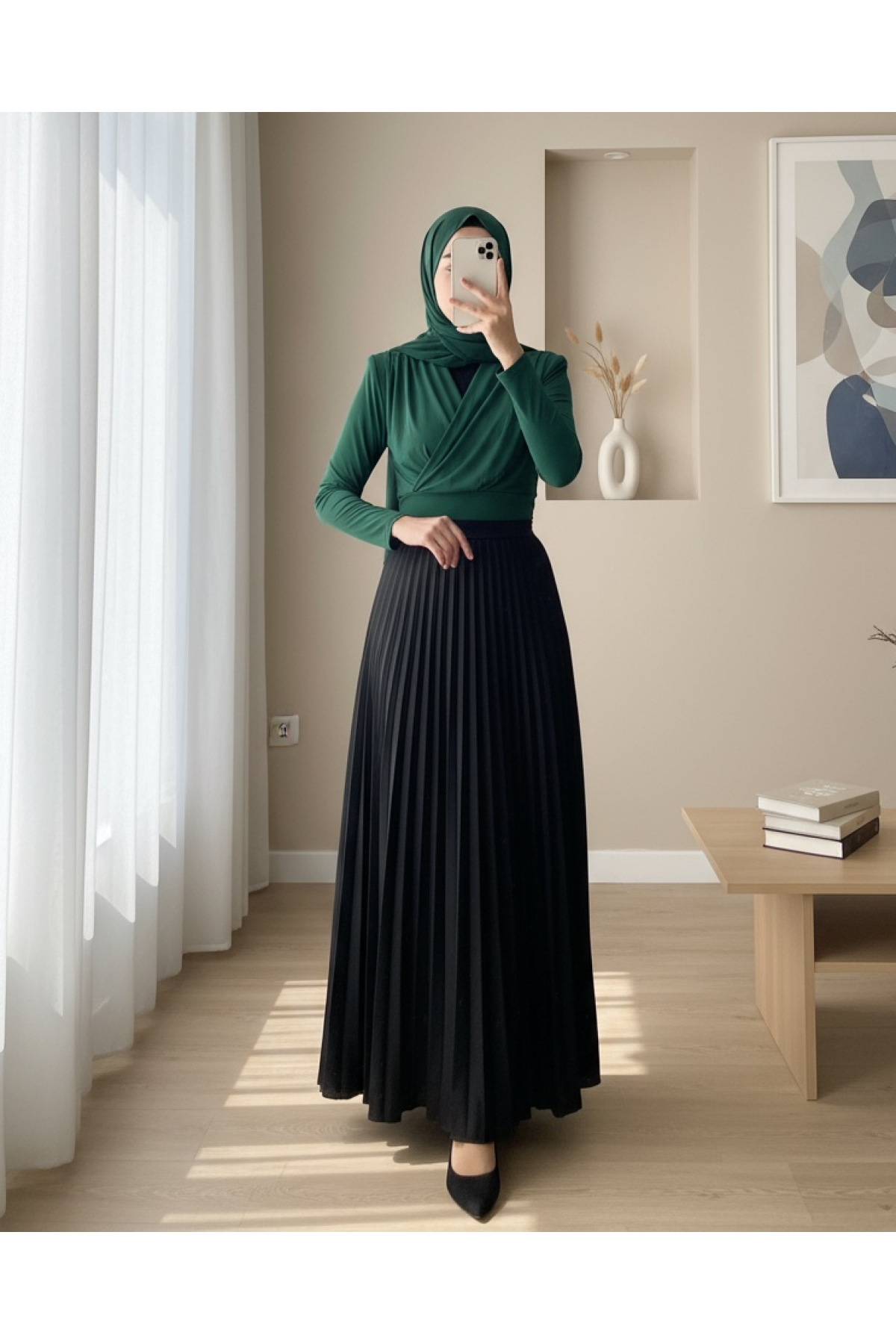 Zümrüt Vatkalı Kruvaze Model Sandy Bluz | Podyumplus
