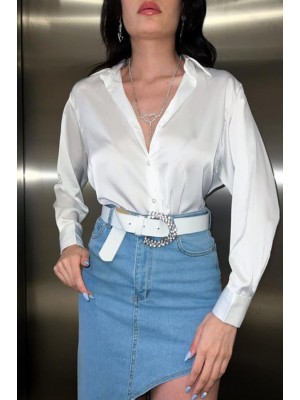 Beyaz Saten Gömlek